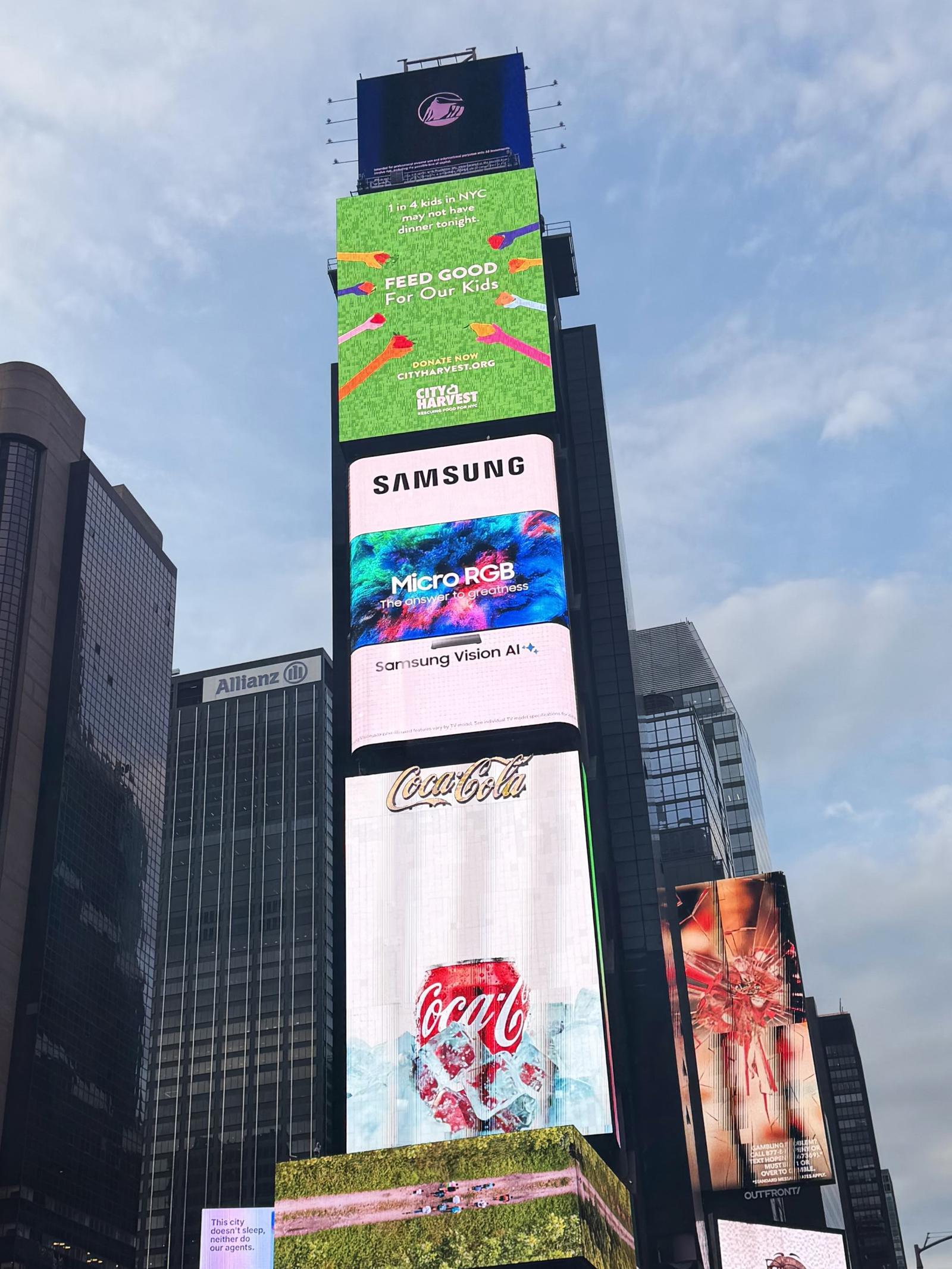 삼성전자 마이크로 RGB TV, 뉴욕 타임스스퀘어 전광판에 등장